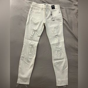 White cropped mid rise Express leggings. Size 0.